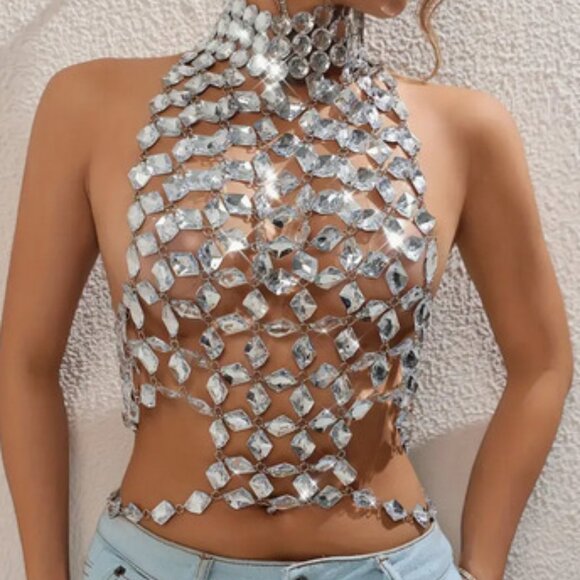 Paula Bean Jeans Jewelry - Festival Body Jewelery Clear Bling